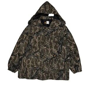 VTG 1994 XXL CARHARTT MOSSYOAK REALTREE CAMO CQ0345 QUILT LINED CHORE DETROIT